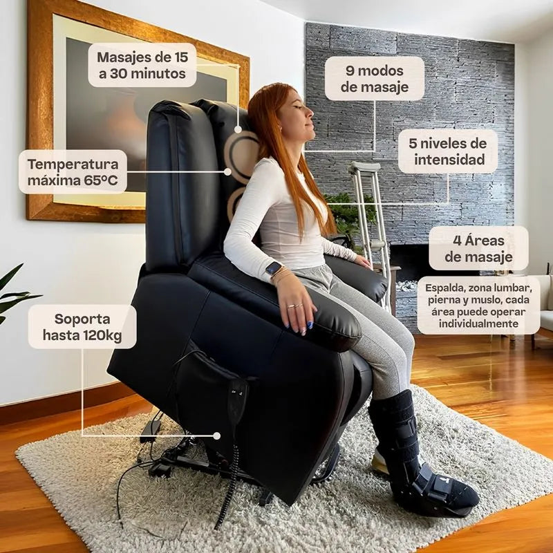 Sillón elevador Confort - masajeador y reclinable- standup couch
