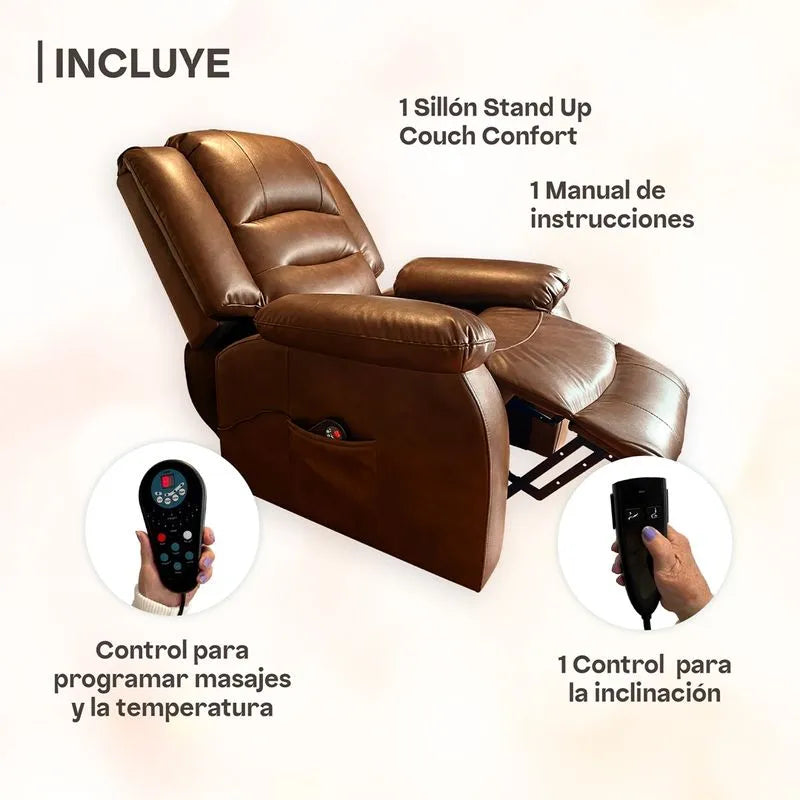 Sillón elevador Confort - masajeador y reclinable- standup couch