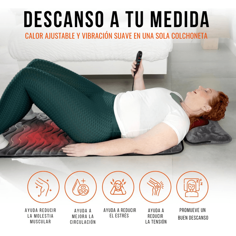 Sistema de masaje con Calor y Cojín removible con masaje Shiatsu 