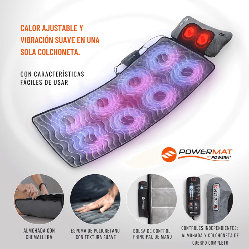 Sistema de masaje con Calor y Cojín removible con masaje Shiatsu 