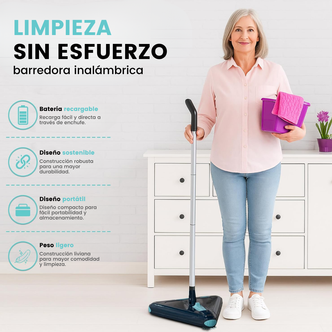 Zippi Sweeper Max Plus – Barredora inalámbrica recargable triangular inalámbrica