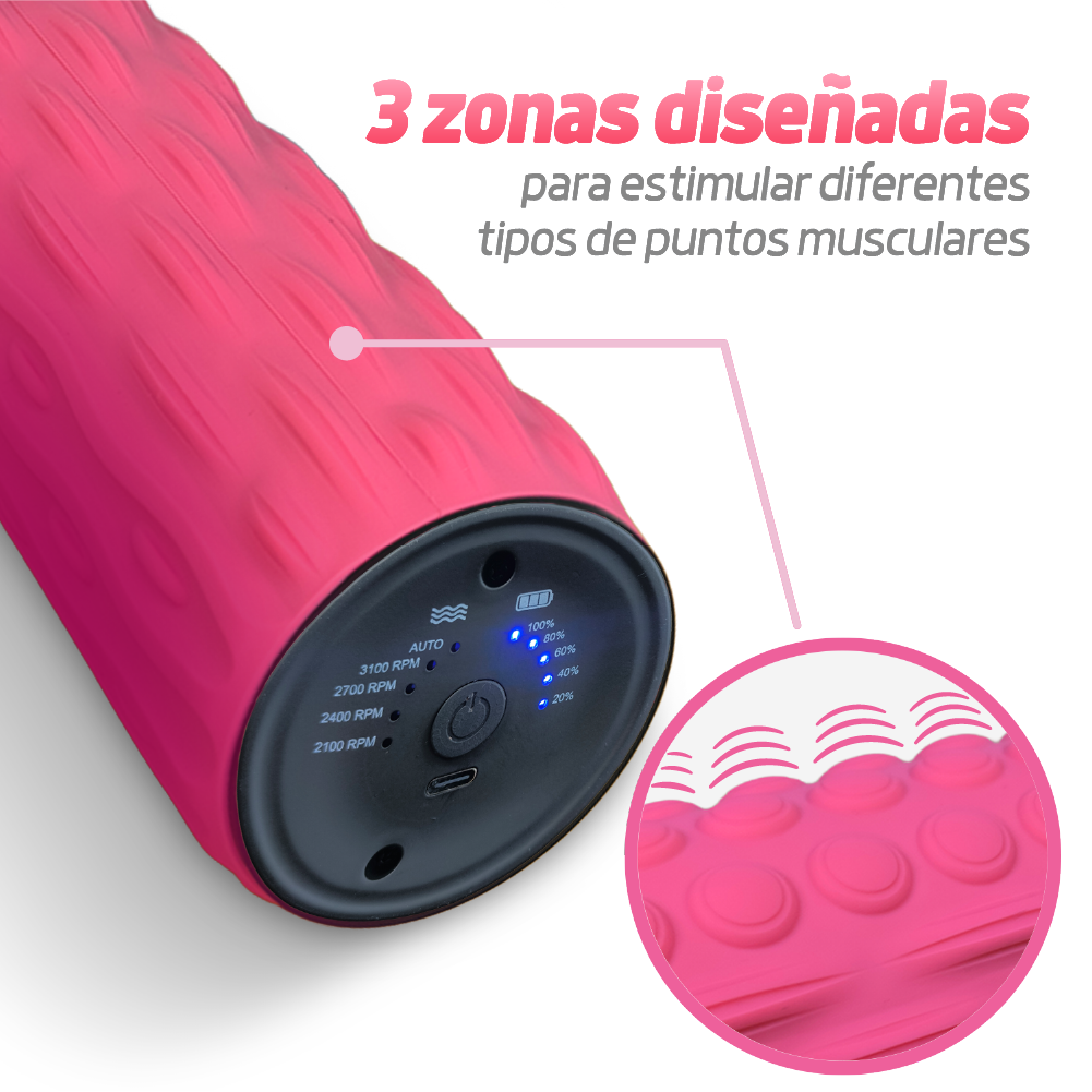 Rodillo masajeador vibratorio recargable de recuperación muscular profunda - EZ Silver Roller TV NOVEDADES TV