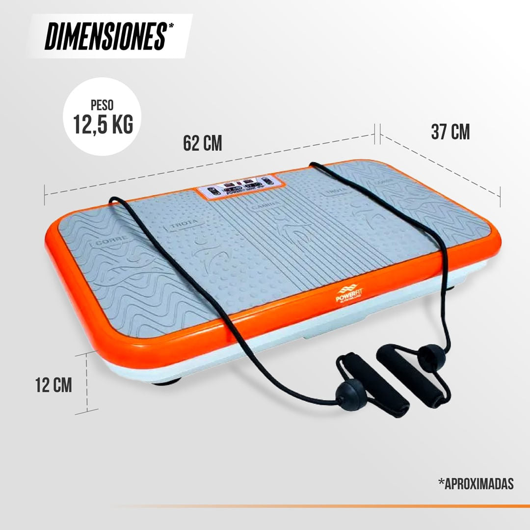 Plataforma vibratoria de ejercicio Extra Grande - Power Fit Elite DELUXE