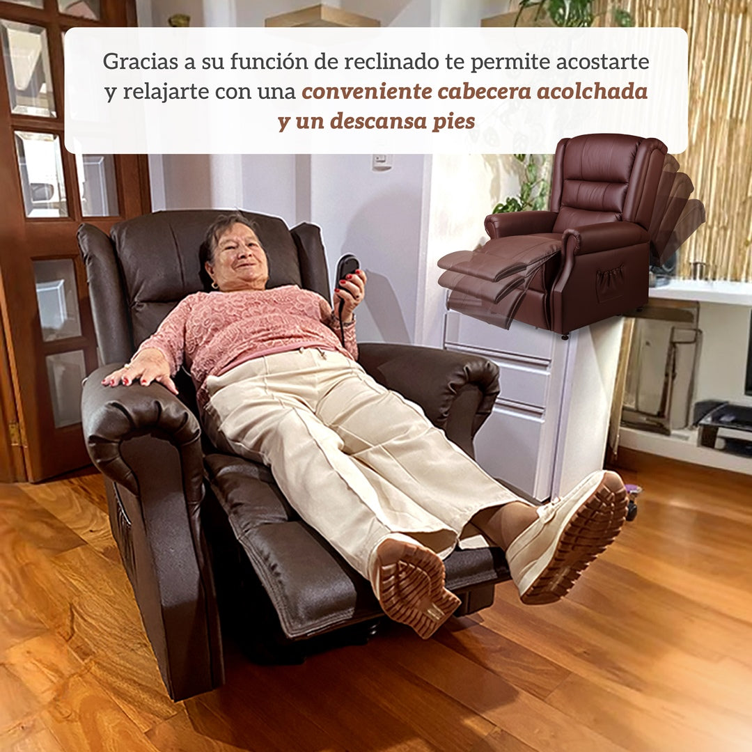 Sillón elevador Deluxe - masajeador y reclinable para adulto mayor - standup seat