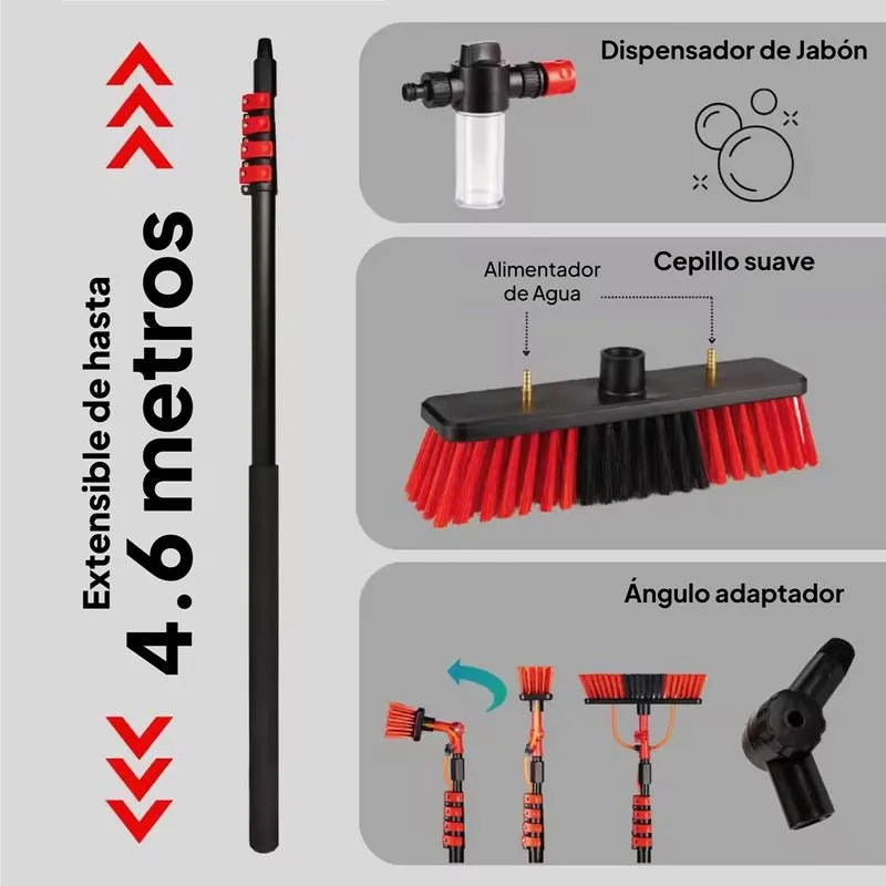 Cepillo de altura hasta 4.6mts hidrolimpiador y telescópico - Starlyf Telescopic Hydrocleaner